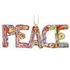 Recycled Magazine Peace Word Ornament