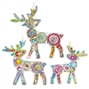 *Recycled Magazine Reindeer Ornaments Asst 1Dz