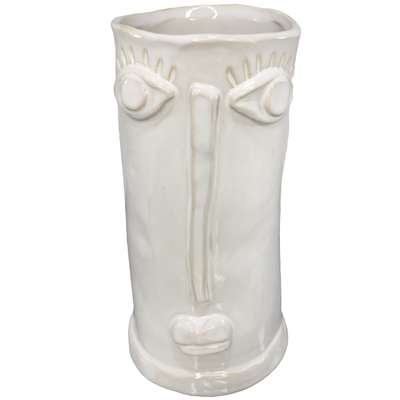 Why The Long Face Vase, Ceramic  Wht