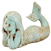 Shoalie Mermaid Statue Antique Cyan