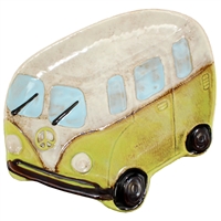 Peace Van Ceramic Plate Green