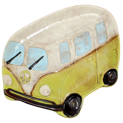 Peace Van Ceramic Plate Green