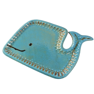 Winona Whale Tray Turquoise/Brown