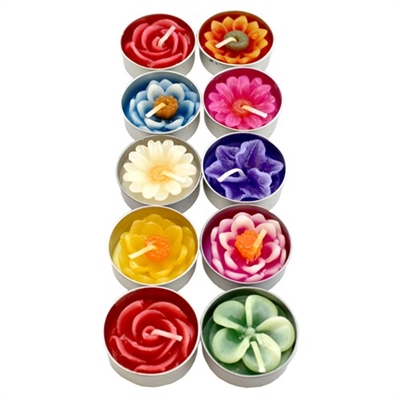 Flower Tea Lights Asstd Scented