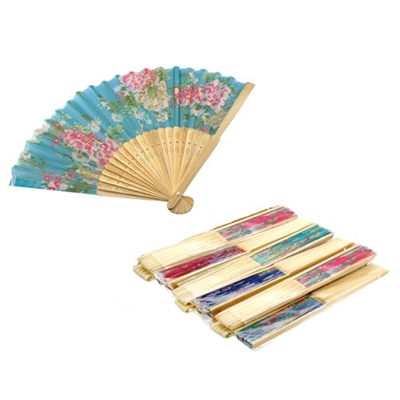 Bamboo and Fabric Fan