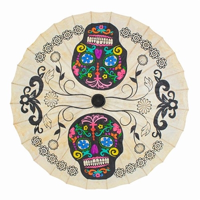 Sugar Skull Parasol Hand Painted Colors