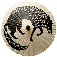 Scandi Wolf Natural Paper Parasol